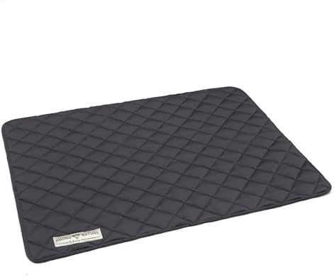 HOUND & NATURE Öko Hundedecke Davos - weiche Hundematte waschbar, gepolsterte Liegedecke für mittlere Hunde hygienisch, robust & nachhaltig (M - 80x60 cm, Grau)