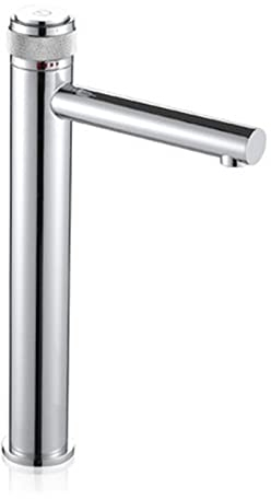 Waschtischarmaturen, verchromtes Messing, Badezimmer-Waschbecken-Wasserhahn, Schlüssel, Druckknopf-Stil, Bürste, Gold, Warm- und Kaltwasserhahn (Color : Chrome Tall)