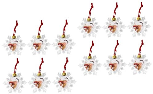 DECHOUS Bild Baumkugeln 12 STK Fotokugel-anhänger Hängender Bilderrahmen Christbaumkugeln Kugeln DIY Hängende Verzierung DIY Craft Ball Ornament Plastik Weiß Weihnachtskugeln Berühmtheit
