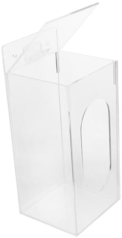 KICHOUSE Mask Container Wall Mount Acrylic Box Hardware Included for Schools and Workshops Face Mask and Glove Organizer