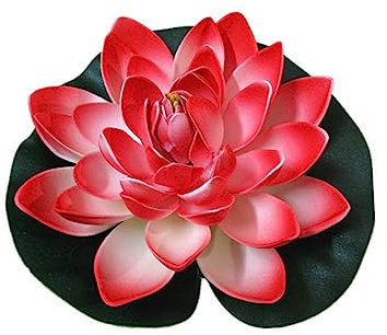 IMIKEYA Künstliche Schwimmende Seerose Eva 18cm Teichdekoration 2 Stück Lotusblume Für Garten Terrasse Aquarium Pflegeleichte Kunstpflanze Ohne Batterie