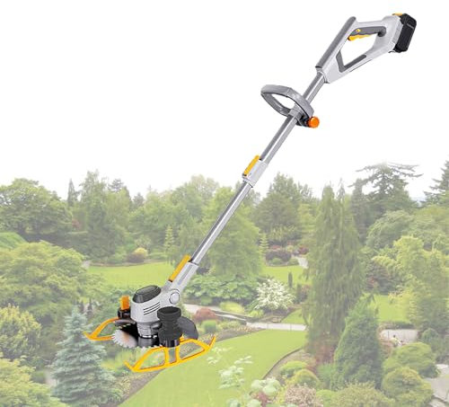 Kindevieft Coupe-Herbe sans Fil, DéSherbeur Alimenté par Batterie 21 V, DéSherbeur sans Fil pour Tailler Et Bordurer, Tondeuse à Gazon pour Pelouses, Vergers, AlléEs