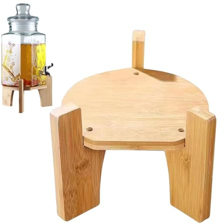 Mimoqk Supporto per dispenser per bevande,Supporto per dispenser per bevande in legno | Elegante supporto per brocca d'acqua Supporto per bottiglia d'acqua - Supporto in legno porta bevande in vetro