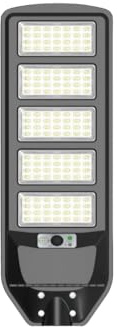 GASIASHOP SRL UNIVERSO J02-270W-F LAMPIONE STRADALE LED 270W EQUIVALENTI CON PANNELLO SOLARE FOTOVOLTAICO E SENSORE DI MOVIMENTO IP65 2700 LUMEN