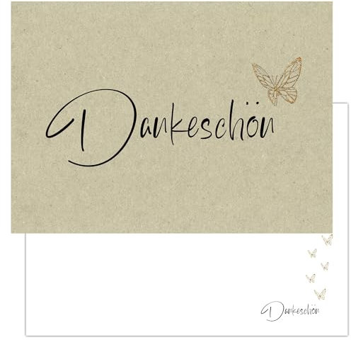 Eummel 25 zauberhafte Dankeskarten auf hochwertigen 300g Cremepapier Postkarte Danke schön Karte Dankeschön Vielen Dank Danksagungskarten Kommunion Hochzeit Konfirmation