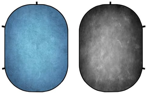 Kate 1,5 x 2 m blå/grå pop-up bakgrund självhäftande för onlinemöte porträtt fotografi studio foto rekvisita