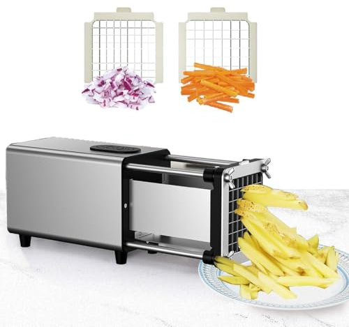 GAYAYAS Coupe-Frites électrique Hachoir électrique Professionnel Commercial Et Domestique, en Acier Inoxydable. à Utiliser pour Couper Les Pommes De Terre, Les Carottes Et Les Concombres