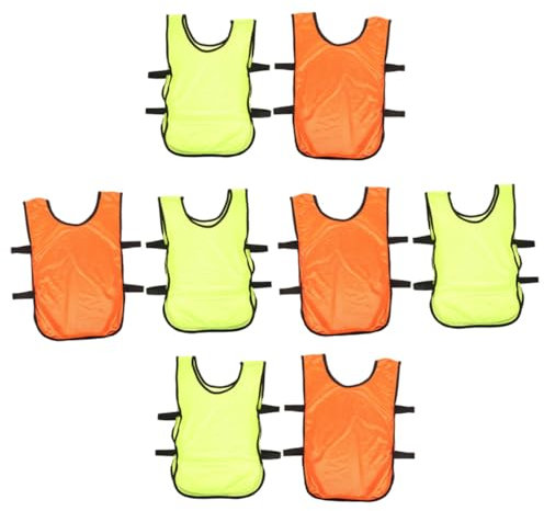 Milisten Fußball Kinder Set Soccer Pinnies Fußball Trainingswesten Atmungsaktive Basketball Vests Waschbar Set Aus 4 Fluoreszierend Und 4 Größe Für Teamspiele Und Training Portugal Trikot Kinder