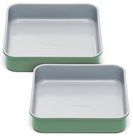 Caraway Padella quadrata da 22,9 cm, rivestimento in ceramica antiaderente, priva di sostanze chimiche per sempre, perfetta per brownies, limonette e altro ancora, salvia