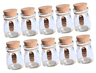 Ciieeo 10piezas Botellas De Diy Frascos De Vidrio Con Tapa Perfectos Para Bodas y Regalos