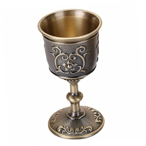 PRETYZOOM Copa de Retro Mini Copa de Metal Cáliz de Vino para Fiesta Diseño Simple para Bares de 2 Piezas