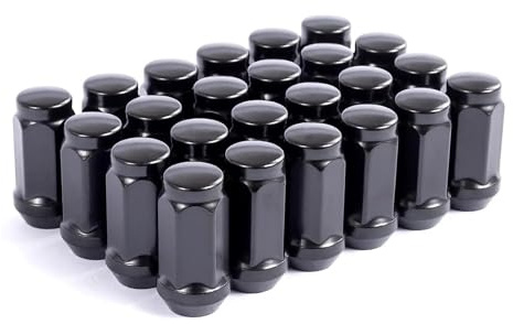 SHENGG M14x1,5 Radmuttern, schwarz, 19 mm Sechskant, 45 mm hoch, 60 Grad konische Radmuttern(10pcs)