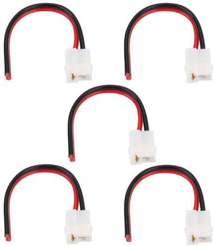 OTOTEC Lot de 5pcs Connecteurs en T pour Réparation d'alternateur à 2 Broches Câble de Plomb en Queue de Cochon Précâblé de 15cm Connecteur électrique 16 AWG pour Systèmes de Charge Automobile