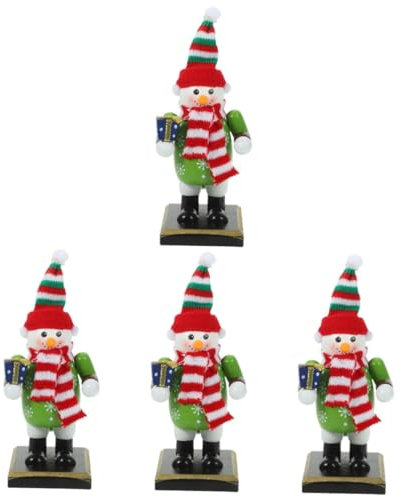 Cabilock 4 Piezas Cascanueces De Navidad Equipo Proyector De De Nieve Muñeco De Nieve Cascanueces Figuras Decoración Navideña Árbol Muñeco De e Puerta Madera