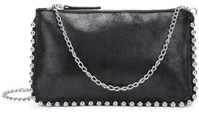 LSNNMU Borsa A Tracolla con Borchie Piccola Borsa a Pochette e Portafoglio da Polso for Donna, Borsa da Sera Formale con Tracolla a Catena