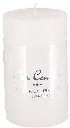 VOSTEEN 8X Stumpenkerze 100/60mm Ø weiß - Kerzen Lange Brenndauer durchgefärbt und mit Brandschutz - Blockkerzen Taufkerze Rohling