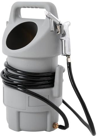 Sabbiatrice mobile, sabbiatrice professionale, pistola ad aria compressa, bordi lisci, ganci laterali, grigio, per la produzione, manutenzione auto, cura della bellezza, dispositivi meccanici