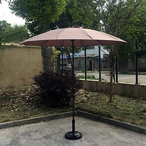 HUIBBGO Parasol Rond d'extérieur de 2,17 m, mât en Fer, Hauteur réglable, Parasol de Jardin, Pare-Pluie, Pare-Soleil, pour pavillon, Balcon, terrasse, Table Basse, Parasol de Plage, Vert foncé
