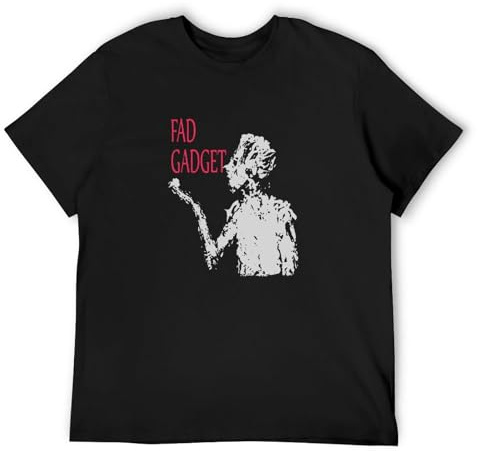 Fad Gadget Limited Edition Unisex Cotton Tee Shirt Men's Black T-Shirt, Negro , 3XL