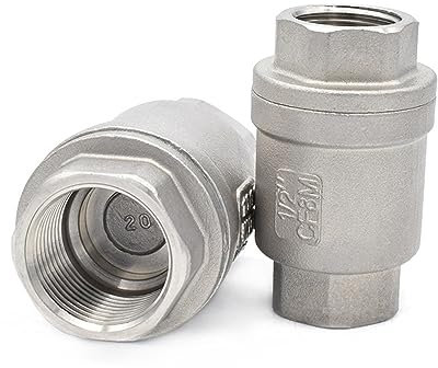ZBORAVPIX Clapet Anti-Retour unidirectionnel Horizontal à FI Clapet Anti-Retour Vertical à Filetage Femelle, Acier Inoxydable 304, Plusieurs Tailles(DN40)