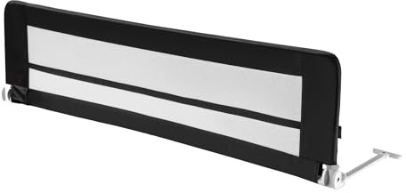 Wiltec Bettschutzgitter 150 x 42 cm, klappbares Bettgitter, Kinder Rausfallschutz aus Nylon und Metall, Absturzsicherung Bett einfache Montage