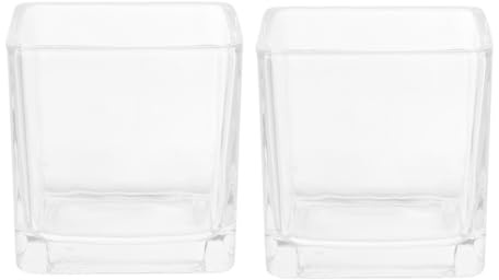 Sosoport 2pièces Verre à Bougie Décoratif Transparent Et Simple Contenant à Bougies pour Aromathérapie Lot