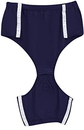 Biancheria intima da uomo slip post intervento a strappo mutande completamente aperte adesive su entrambi i lati facili da indossare e togliere, Blu, XL
