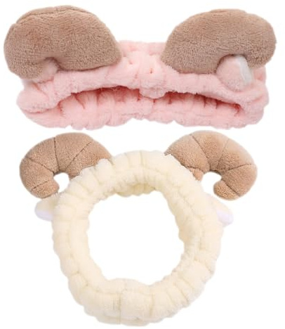 UKCOCO 2 pièces Bandeaux Spa Peluche pour Femmes Bandeaux Élastiques Antidérapants pour Maquillage et Nettoyage Visage Accessoires de Bain Confortables et