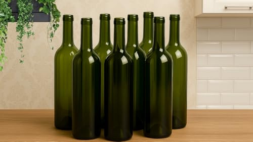 made in home - Bottiglia di vino 750 ml - Bottiglia di vetro verde oliva - Bottiglia vuota liquore - Bottiglie di vino in vetro - Bottiglia di vetro (40)