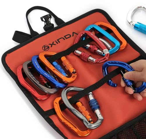 QUXVUIS Kletter Karabinertasche – Leichte und einfach zu transportierende Aufbewahrungstasche für Abenteurer und Outdoor Fans. Verschleiß und Kratzfest. Ausgestattet mit