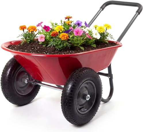 GarveeHome Carriola con 2 ruote, carriola da giardino, 272 kg, grande carriola