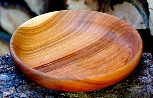 Schale aus Kirschholz 19 x 3,5 cm | Holz, Schüssel, Teller, Deko, Knabberschale, Obst