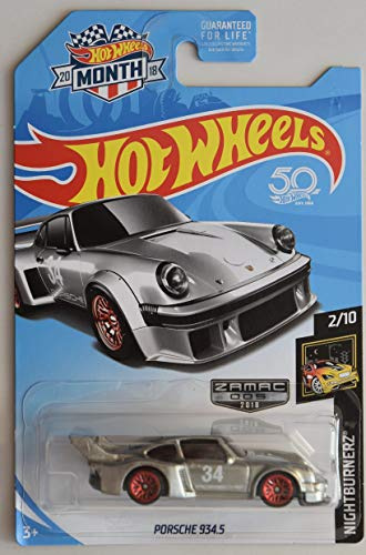 Hot Wheels 1:64 Scale NIGHTBURNERZ 2/10, ZAMAC Porsche 934.5 2018 Month Card