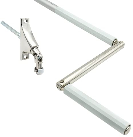 rolllra Kurbelstange mit Gelenklagerplatte (85 x 22mm, 90°) (Silber eloxiert, 135cm)