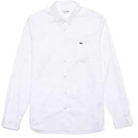 Lacoste Camicia Regular Fit da Uomo, Bianco, L