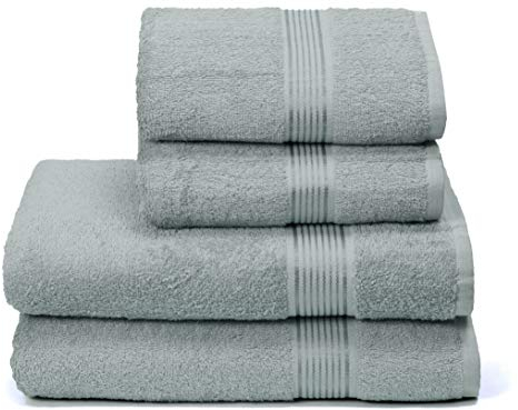 GLAMBURG Ultra weiches 4er-Pack Handtuch-Set, Baumwolle, enthält 2 übergroße Badetücher 70 x 140 cm, 2 Handtücher 50 x 90 cm, für den täglichen Gebrauch, kompakt und leicht — Jade