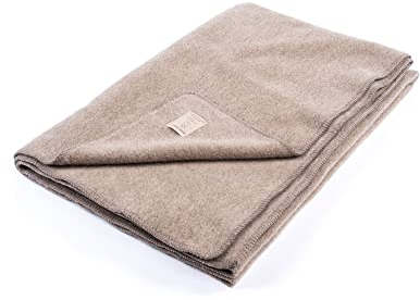Ritter Decken Karlsbad Schurwolldecke 150 x 220 cm - Mongolgrau - Hochwertige Decke aus 100% Weicher Schurwolle - Flauschige Wolldecke - Made in Germany