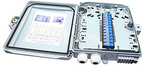 PNGKNYOCN 12 Core Distribution Box, FTTH Fiber Termination Splitter Box for Indoor Outdoor Optical Splicing Winding