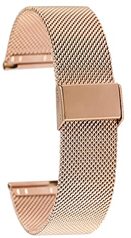 ZXF uhrenarmbänder, 1. 8MM 20MM 22MM 24MM Stahl-Mesh-Uhr-Band-Band Quick-Release-Mode-Armband-Bequeme weiche Armbanduhrband mit Hakenschnalle (Band Color : Rose Gold, Band Width : 20mm)
