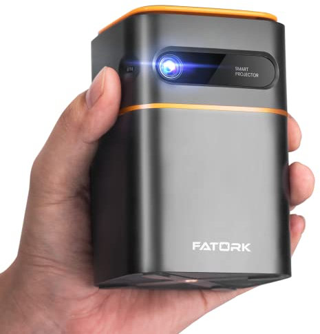 FATORK Mini Projecteur 5G WiFi 6 Bluetooth Courte Portée Projecteur Portable HD 1080P DLP avec Batterie Rechargeable Mémoire 1G Support Téléphone Portable Compatible avec iOS/Android/HDMI/USB