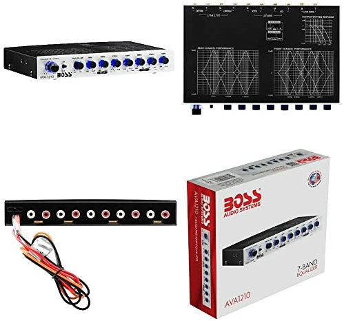 1 equalizzatore compatibile con BOSS AUDIO SYSTEMS AVA1210 AVA 1210 a 2 vie processore di segnale attivo crossover a 7 bande ultra slim, 1 pezzo