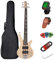 Electric Bass 5 String Full Size P Bass Starter Kit for Beginners Black with Concert Bag, Guitar Strap and Guitar Cable (DB-5S)