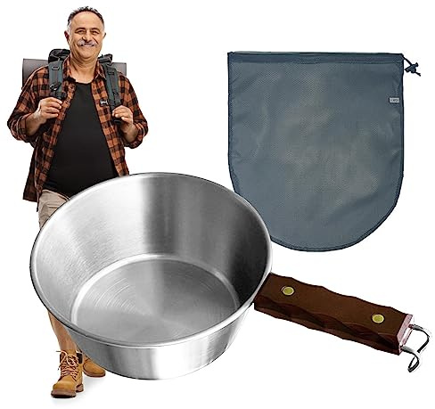 Raxove Cuenco de Camping – Taza para ollas, Utensilios de Camping, vajilla con Mango, vajilla de Camping Cuenco para Senderismo, Camping, Picnic, al Aire Libre
