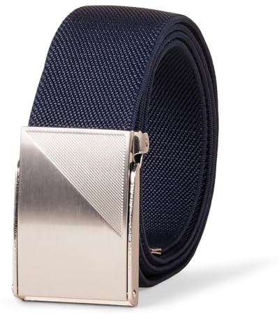 Amazon Essentials Men's Sport Web Golf Belt, Tactical Plaque Buckle, Navy, X-Large