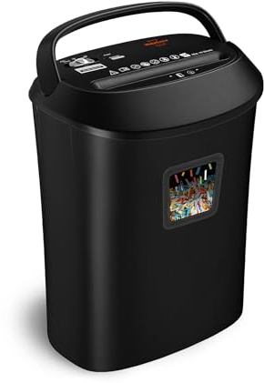 Aktenvernichter für Home Office, VidaTeco 14 Blatt Kreuzschnitt Papierschredder für Papier/Kreditkarten, Reisswolf mit 25L Papierkorb und Jam Proof System, Tragbares Griffdesign, Schredder, Schwarz