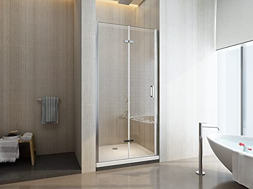 Porte de douche 6 mm pliante pour installation en niche, grande entrée pour la douche H 190 (68-71,5)