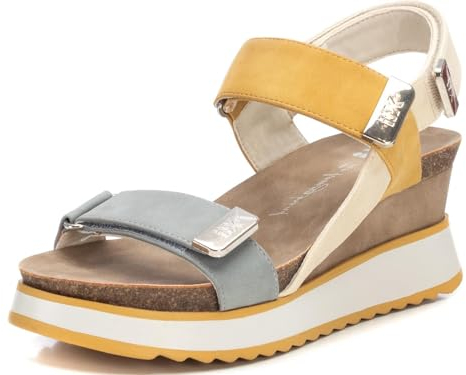 XTI 142822, Sandalias con cuña Mujer, Amarillo, 37 EU