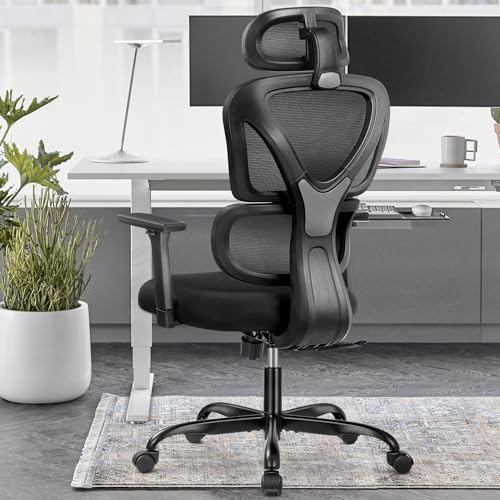 DoChair Bürostuhl Ergonomisch Schreibtischstuhl Drehstuhl mit Lordosenstütze, Verstellbarer Kopfstütze und 3D Armlehne, Einstellbare Höhe und Neigung(90°/110°/135°), Maximale Tragfähigkeit 150 kg