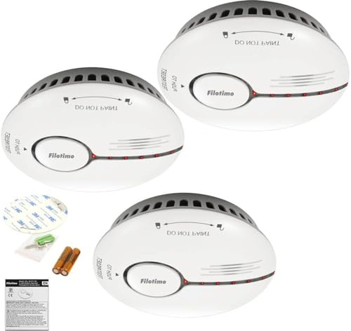 Rauchmelder, Feuermelder Rauchdetektor mit LED-Anzeige, austauschbare Batterie, entspricht dem Standard EN14604, akustischer und optischer Alarm mit für Zuhause (Stand-Alone 3er Pack)