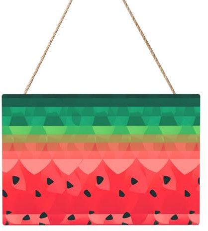 Holzkreise zum Basteln, 20,3 x 30,5 cm, Holzscheiben, Farbverlauf, Wassermelone, Holztürhänger, Schild, hängend, rechteckige Holzscheiben mit Bindfaden, Holzornament für Schild, Türhänger, Zuhause,